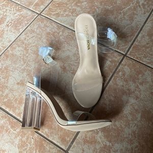 Fashion nova clear pumps size 7